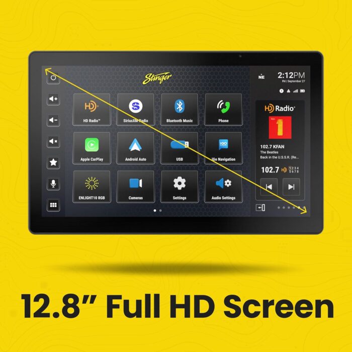 Stinger HORIZON12 12.8" Universal Car Stereo 1080p Full HD Vertical Tesla-Style or Horizontal Touchscreen Radio + DM-810 8x10 Channel Matrix Digital Signal Processor (DSP) - Image 3
