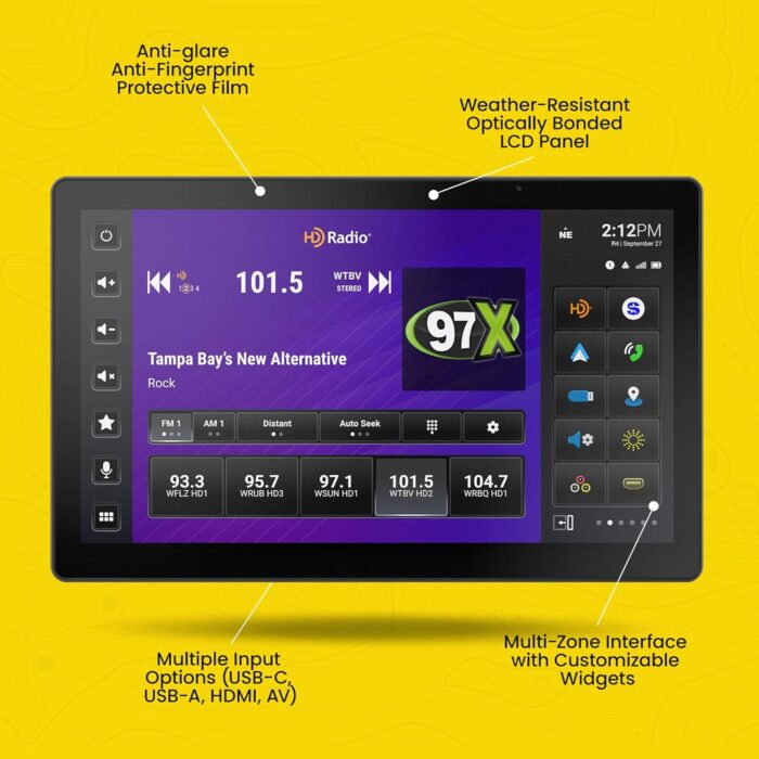 Stinger HORIZON12 12.8" Universal Car Stereo 1080p Full HD Vertical Tesla-Style or Horizontal Touchscreen Radio + DM-810 8x10 Channel Matrix Digital Signal Processor (DSP) - Image 4